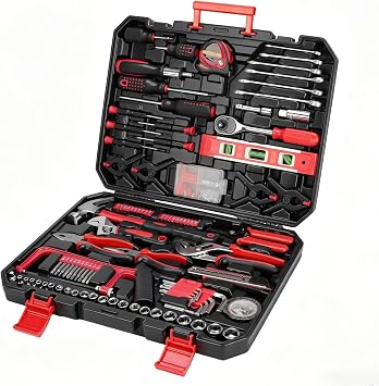 Hantinstom 237-Piece Tool Set General Household Hand Tool Kit Socket Wrench Auto Repair Tool Combination Package Mixed Tool Box with Storage Case