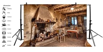 背景ボード　antique room Amazon | LFEEY 7 x 5フィート オールドファームハウス キッチン