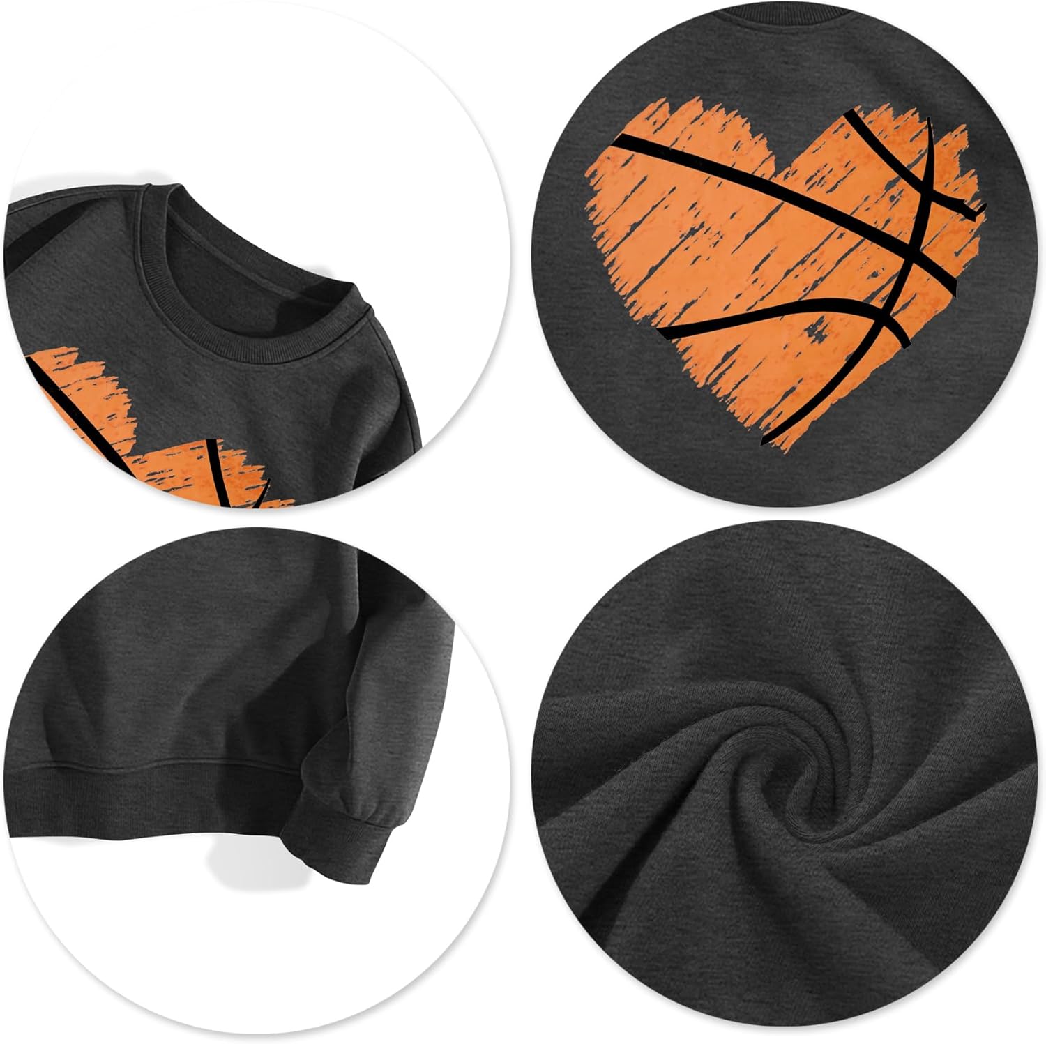 ELDPS Baseball Sweatshirt for Women: Baseball Heart Graphic Tee Shirt Funny Game Day Pullover Long Sleeve Tops