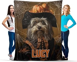 Zocoshi Halloween Dog Blanket Photo, Dog Portrait Witch, Dog Blanket Custom, Halloween Dog Blanket, Personalized Dog Blanket Blanket