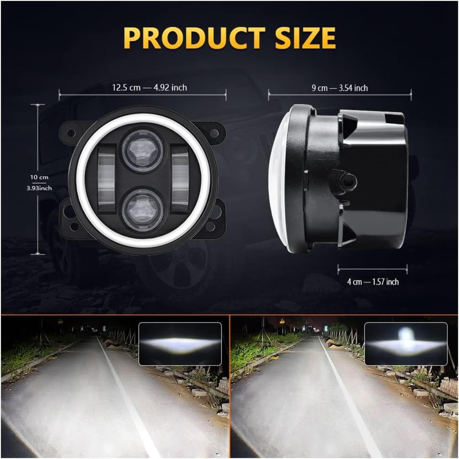 Mistlampen 4-calowe światło przeciwmgielne Angel Eyes Wymiana przedniego światła przeciwmgielnego samochodu Lampa samochodowa DRL Lampa przeciwmgielna do jazdy Dla Offroad 4X4