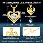 CDE 18K Gold Plated Moissanite Infinity Necklace Engraved I LOVE YOU | S925 Silver Heart 1-3CT Moissanite Pendant,Non Tarnish,Hypoallergenic,Anniversary Birthday Gifts for Women Wife Girlfriend