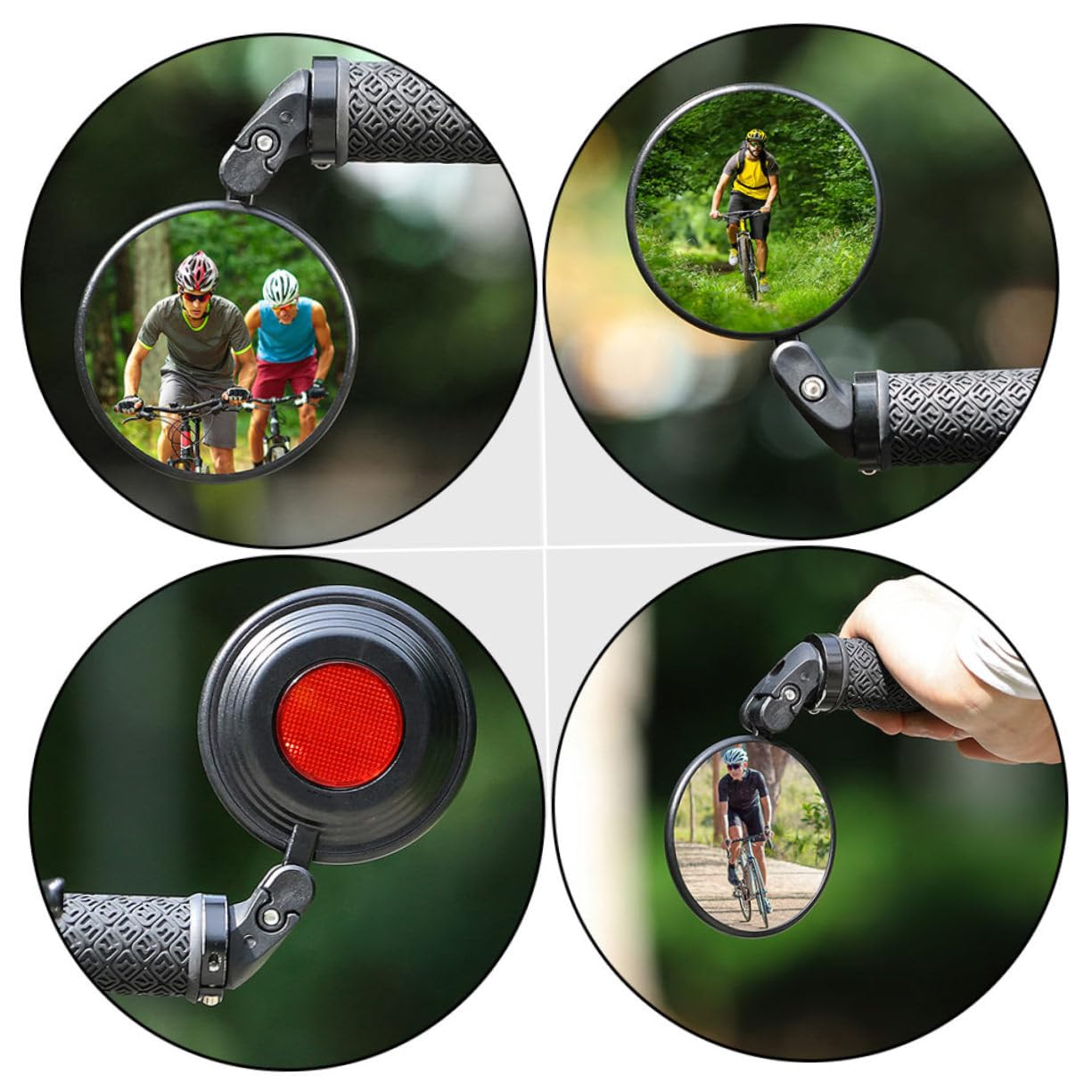 Sosoport 3 Stk Rückspiegel Konvexer Fahrradspiegel Runder Fahrradspiegel Rennrad Hinten Universelles Fahrradheck Runder Spiegel Mountainbike-lenker Konvexer Spiegel Ap Nylonhalterung Reiten