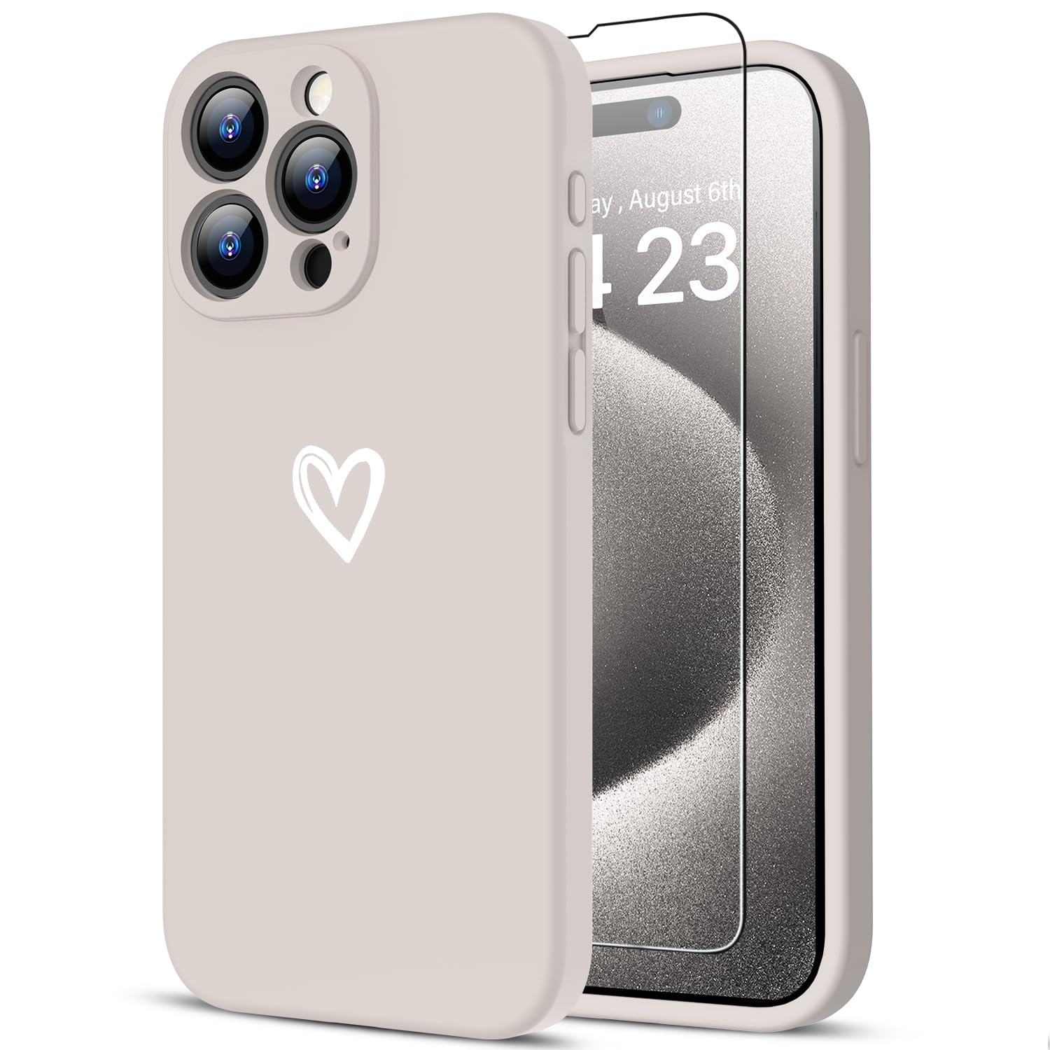LUHOURI for iPhone 14 Pro Max Case with Screen Protector - Wireless Charging Compatible - Enhanced Camera Cover - Protective Silicone Phone Case with