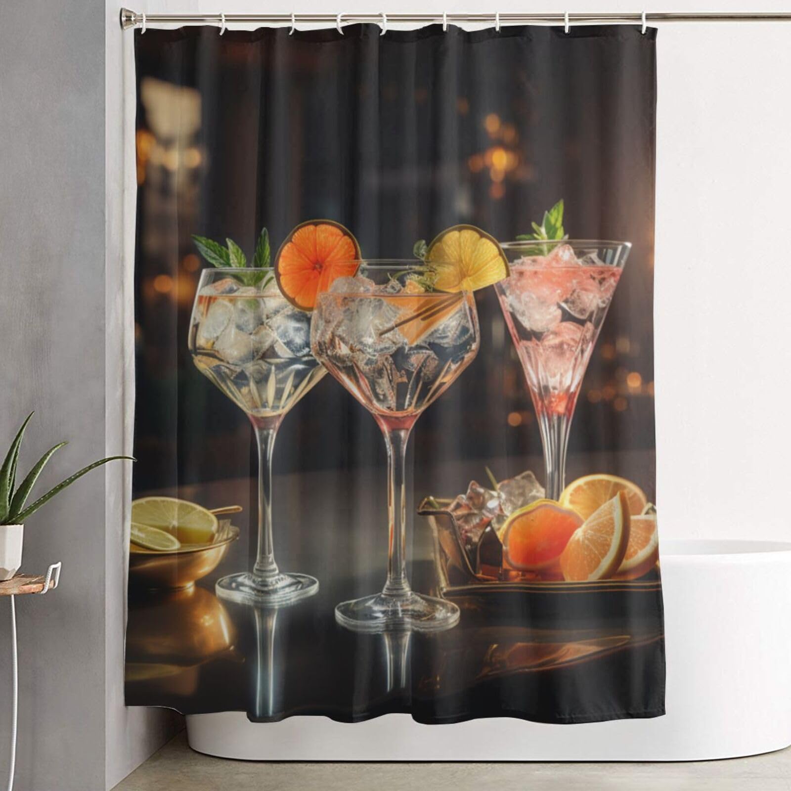 Rideau de douche avec 12 crochets résistant pour remplacer un rideau fin qui colle