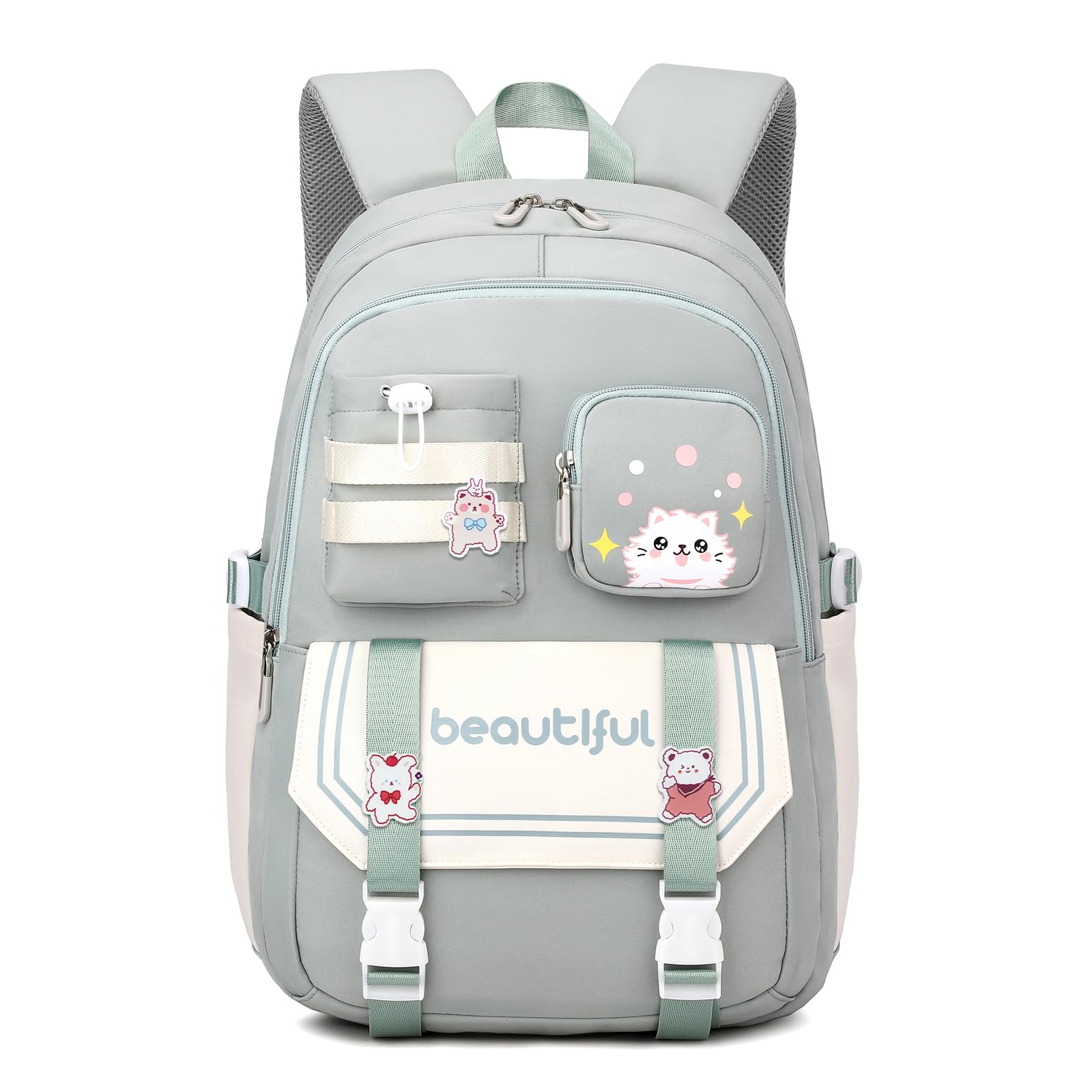 IvyH Mochilas Escolares Niñas - Mochila Colegio Chicas para Primaria y Secundaria, Bonita Mochila Niña de 8 10 a 16 años, Informal Grande Ligera Impermeable, Verde