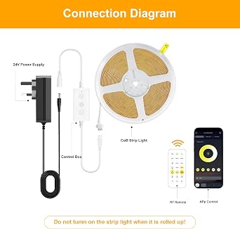 cob led Strip Light 2m,24V Strip Lights CCT(2700-6500K) [Energy Class D]