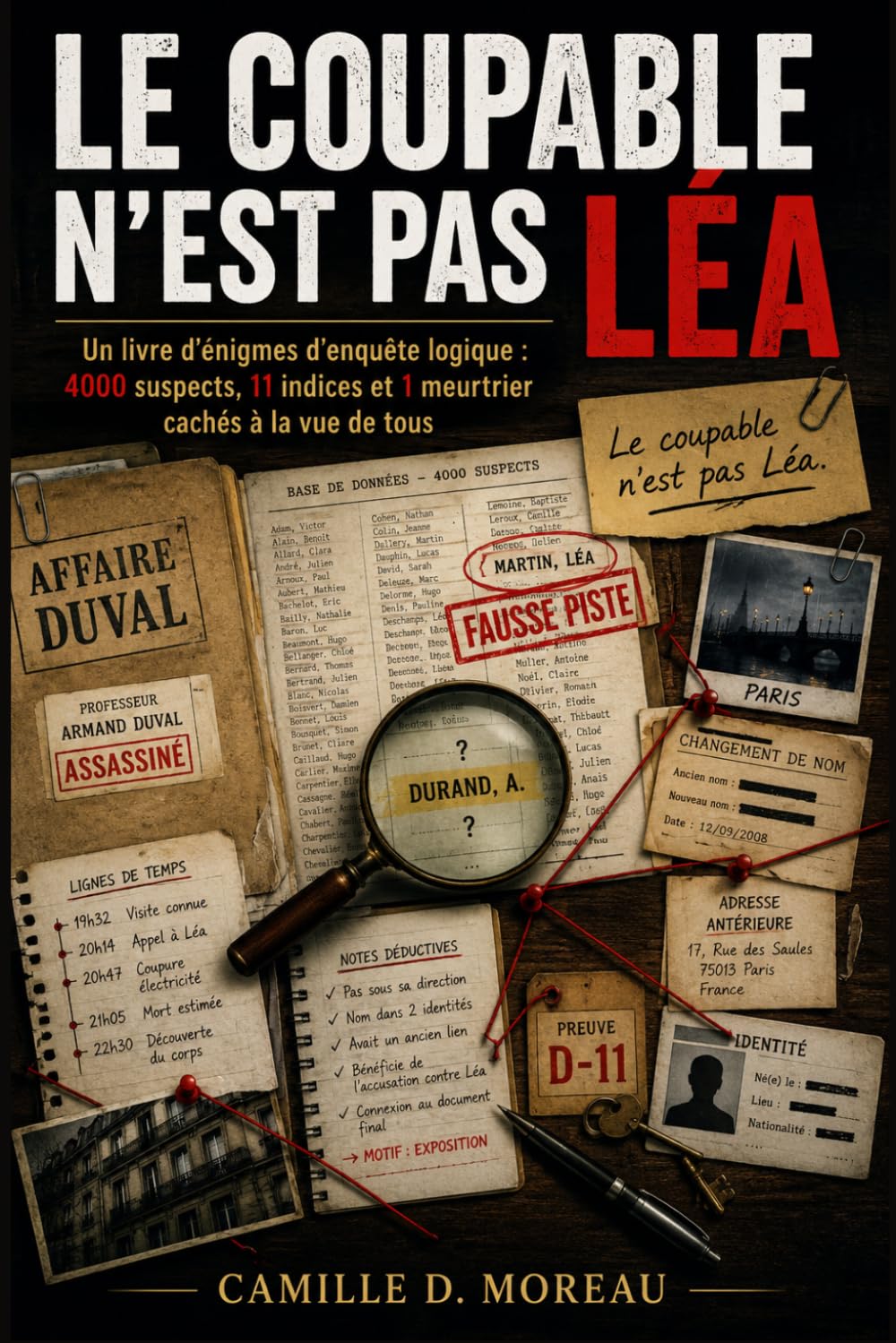 LE COUPABLE N'EST PAS LEA: Un livre d'énigmes d'enquête logique : 4000 suspects, 11 indices et 1 meurtrier cachés à la vue de tous