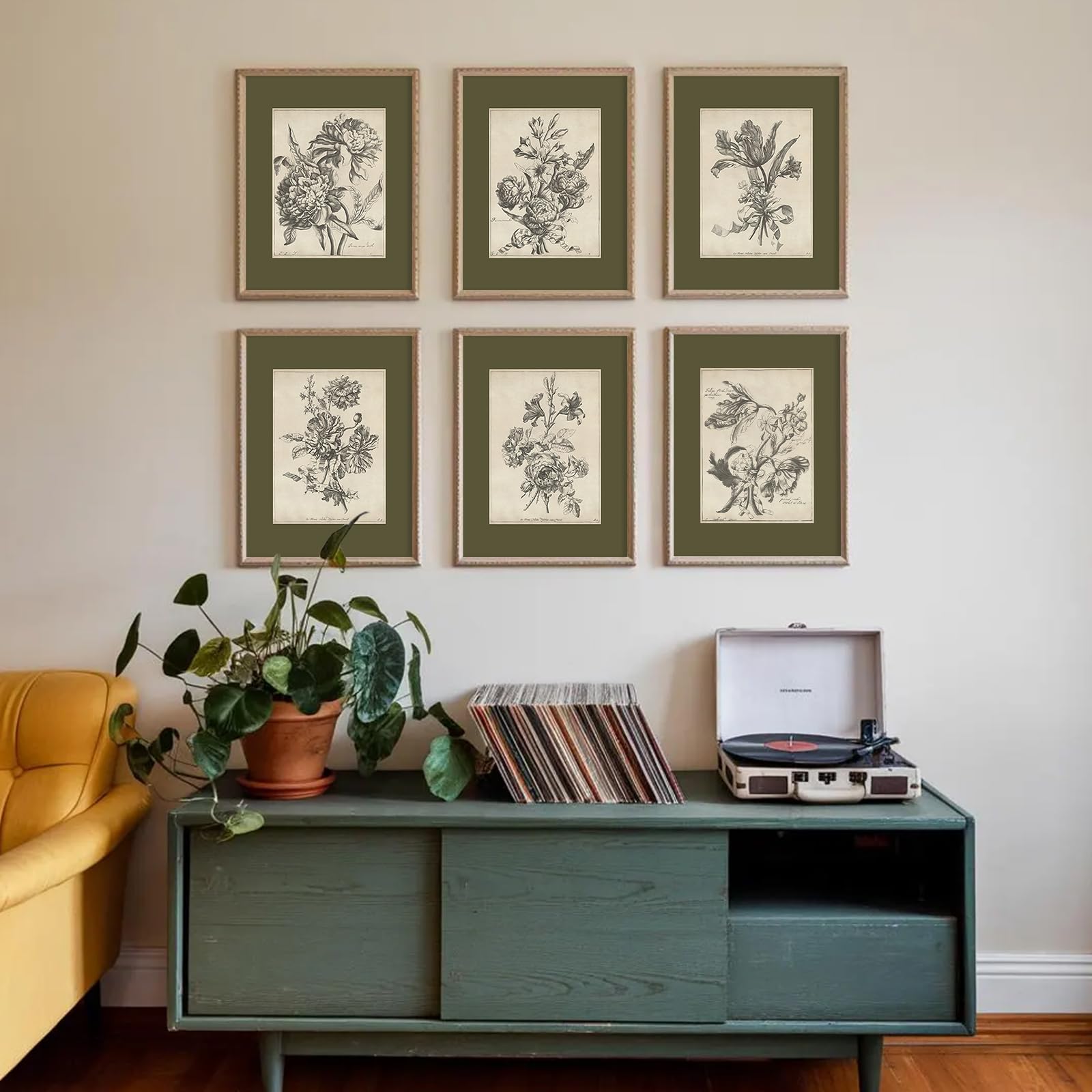 アート　PRETTY GREEN Prints 「Pocket Full」 Amazon.com: Vintage Floral Wall Art Sketch Flower Prints Antique