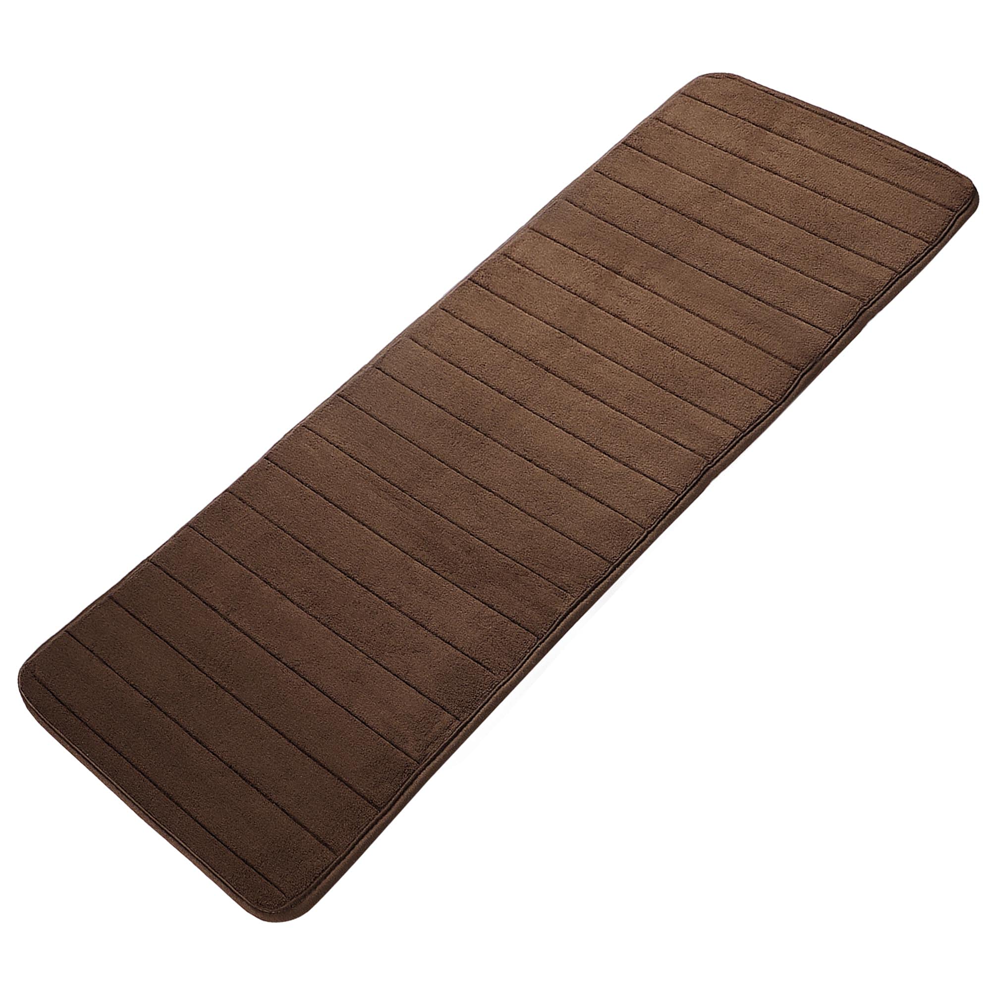 uxcell Memory Foam Bath Mat, Absorbent Runner Kitchen Rug, Soft and Comfortable Runner Floor Mat for Kitchen Bathroom Floors 24" x 63", Coffee Color