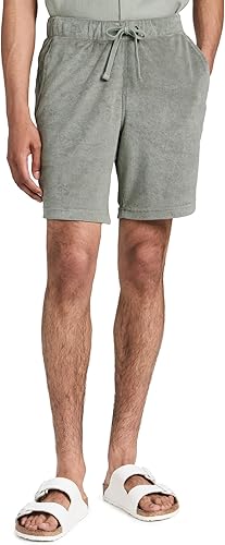 Onia Men's Towel Terry Pull-On Shorts 8", Sage, M