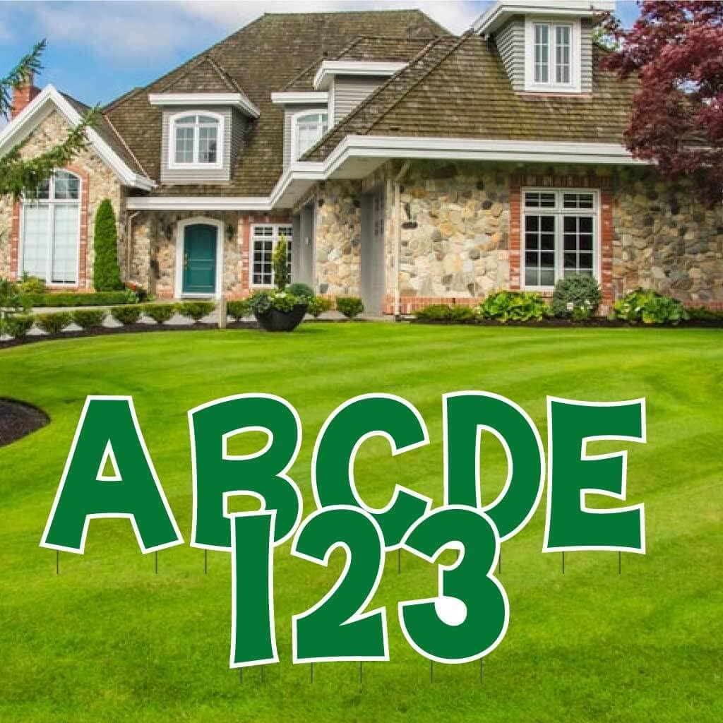 VictoryStore Yard Letters: Cut-Out Alphabet and Number Yard Decoration, KG The Last Time 18 inch High, 36pcs (Kelly Green 12545)