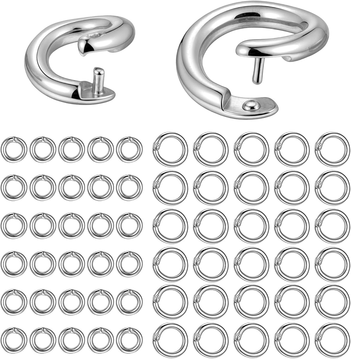 Amaxiu 60pcs Locking Jump Rings