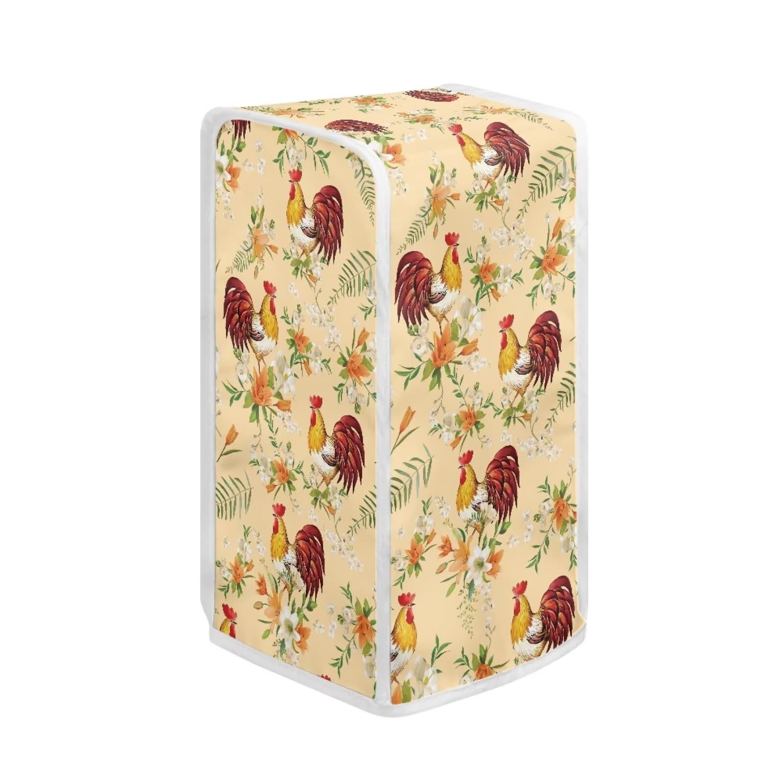 Maiyoinou Can Opener Appliance Cover Cloth Cover Kitchen Can Opener Cover Bottle Opener Cover Easy to Clean Machine Washable for Indoor Kitchen Decor, Rooster Floral Yellow