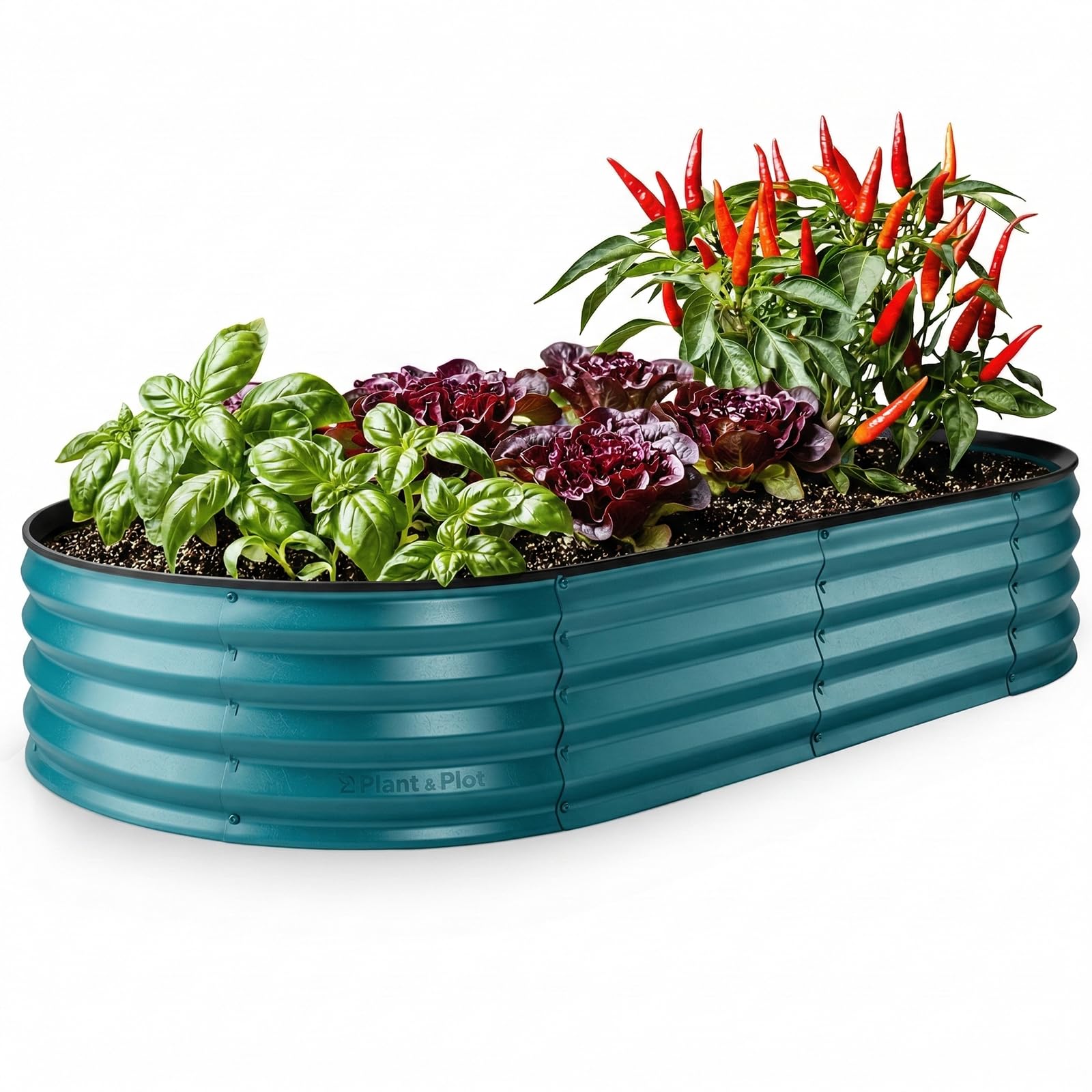 Plant & Plot 6x3 ft Galvanized Raised Garden Bed