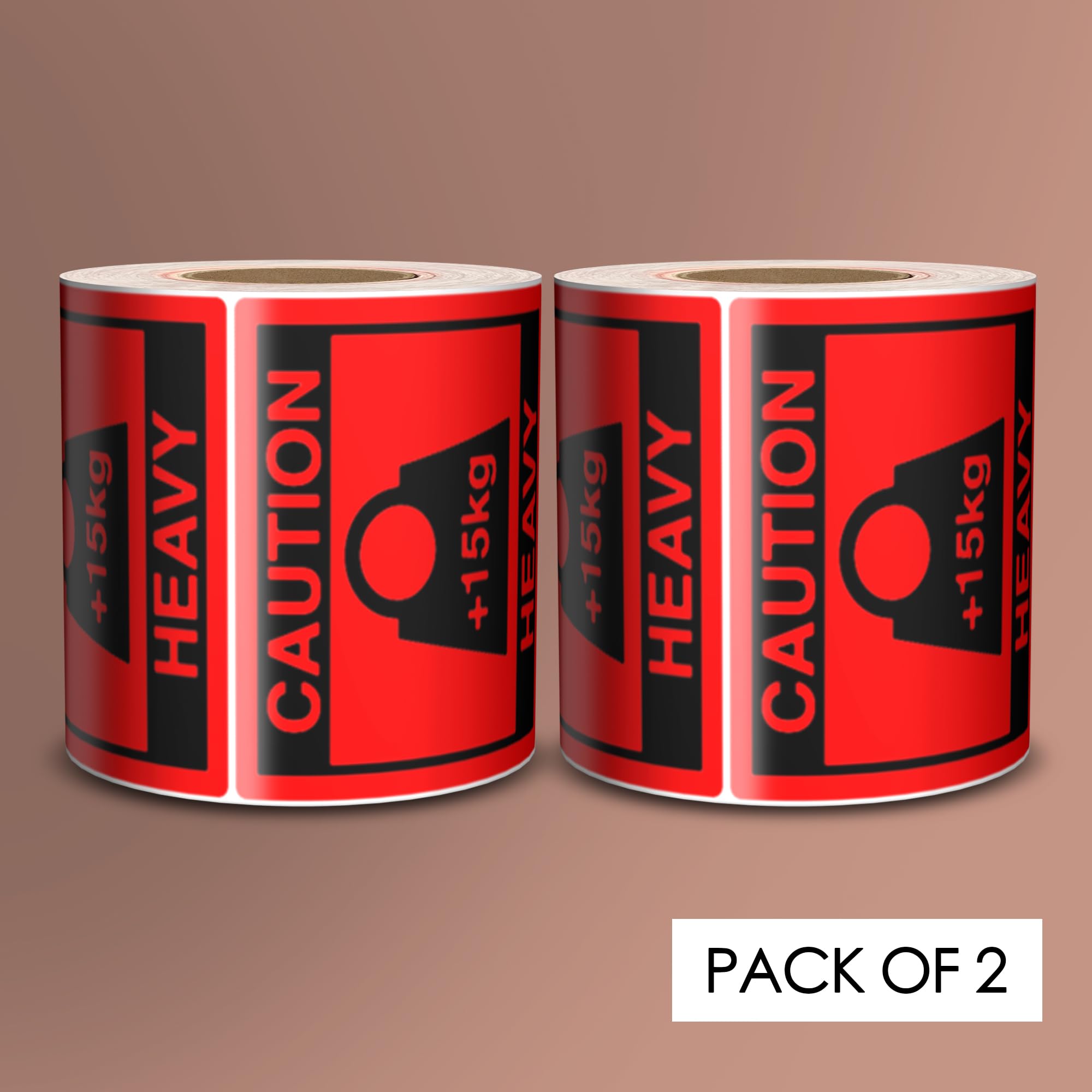 Package Caution Heavy Parcel Sticker Over 15kg 80x80mm 500 Shipping Labels Per Rolls Warning Labels Self Adhesive Bright Red Parcel Stickers 2 Rolls 1000 Sticker