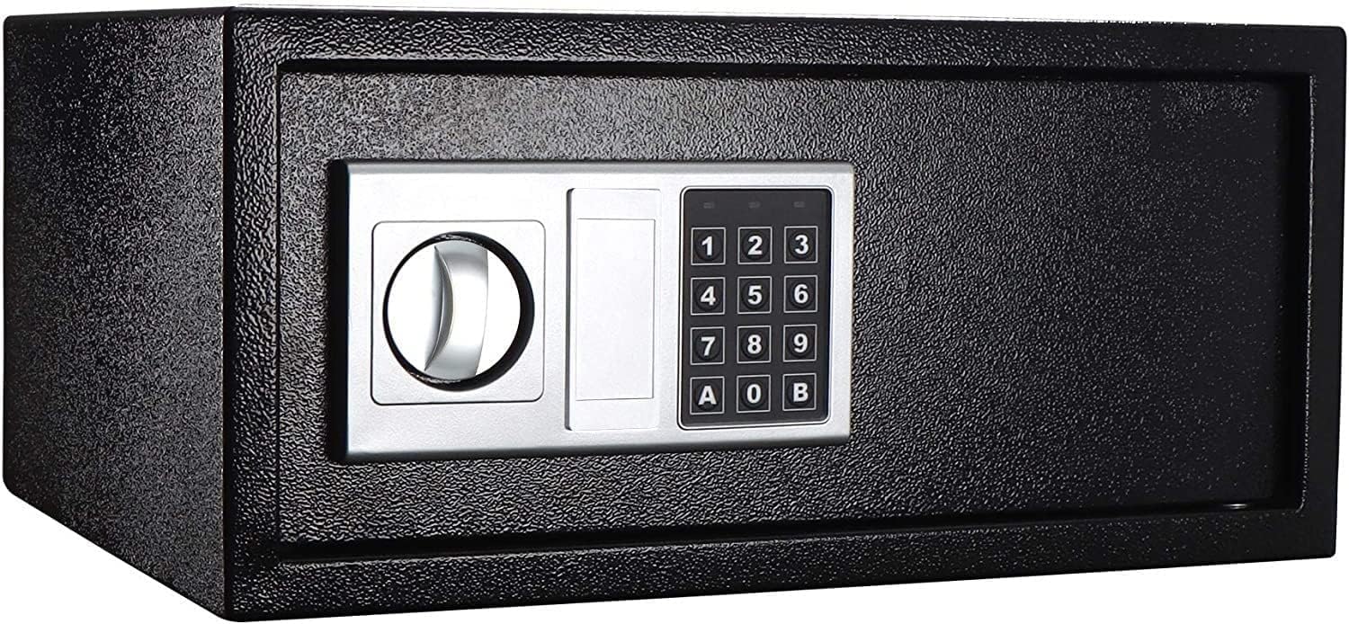Steel and Fire Water Cabinet Safes Security Lock Box Electronic Digital Keypad Safe with LED for Home Office Hotel Business Jewelry Cash Storage Includes