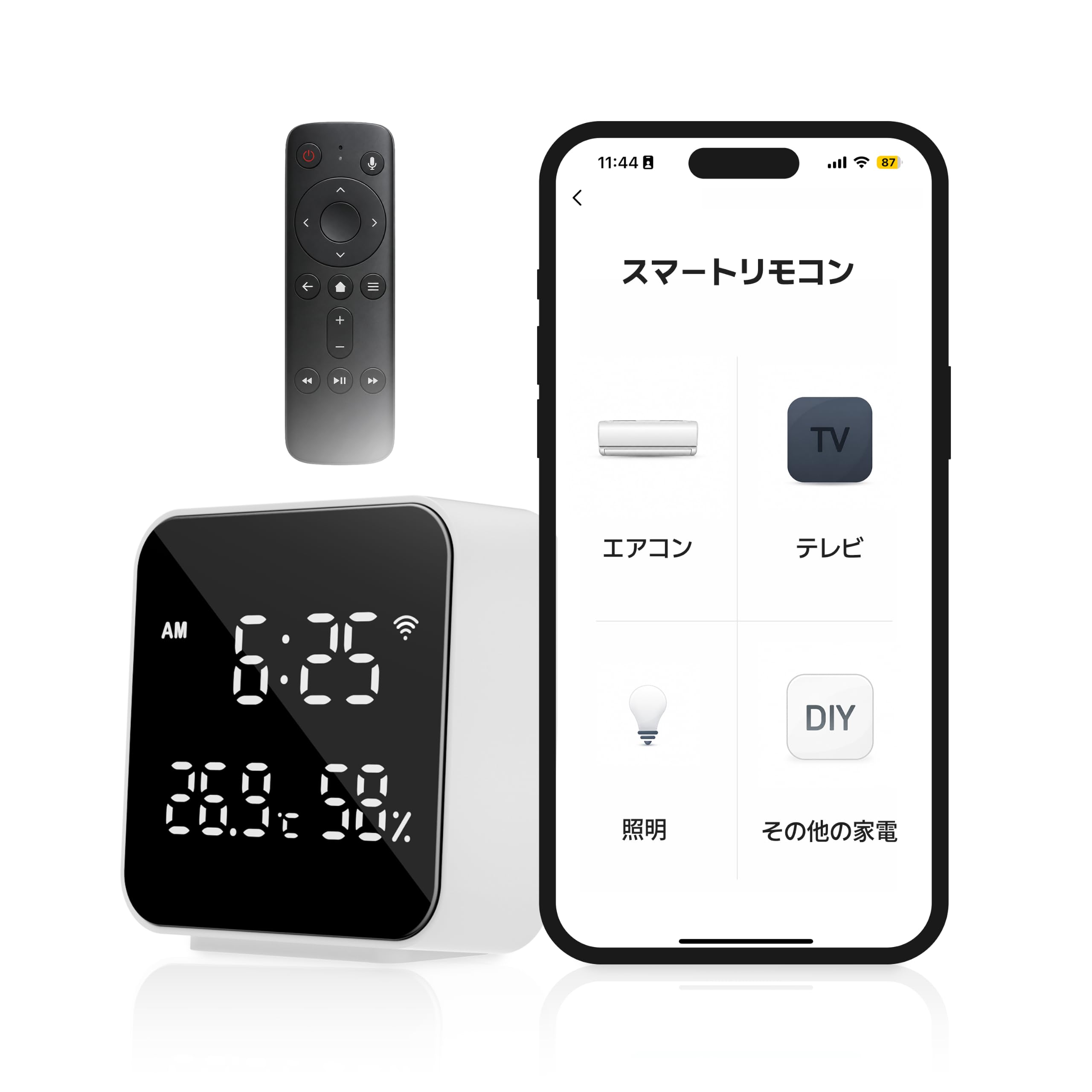 スマートリモコン ハブ 学習リモコン 温湿度計付き エアコン遠隔操作 Alexa/Google