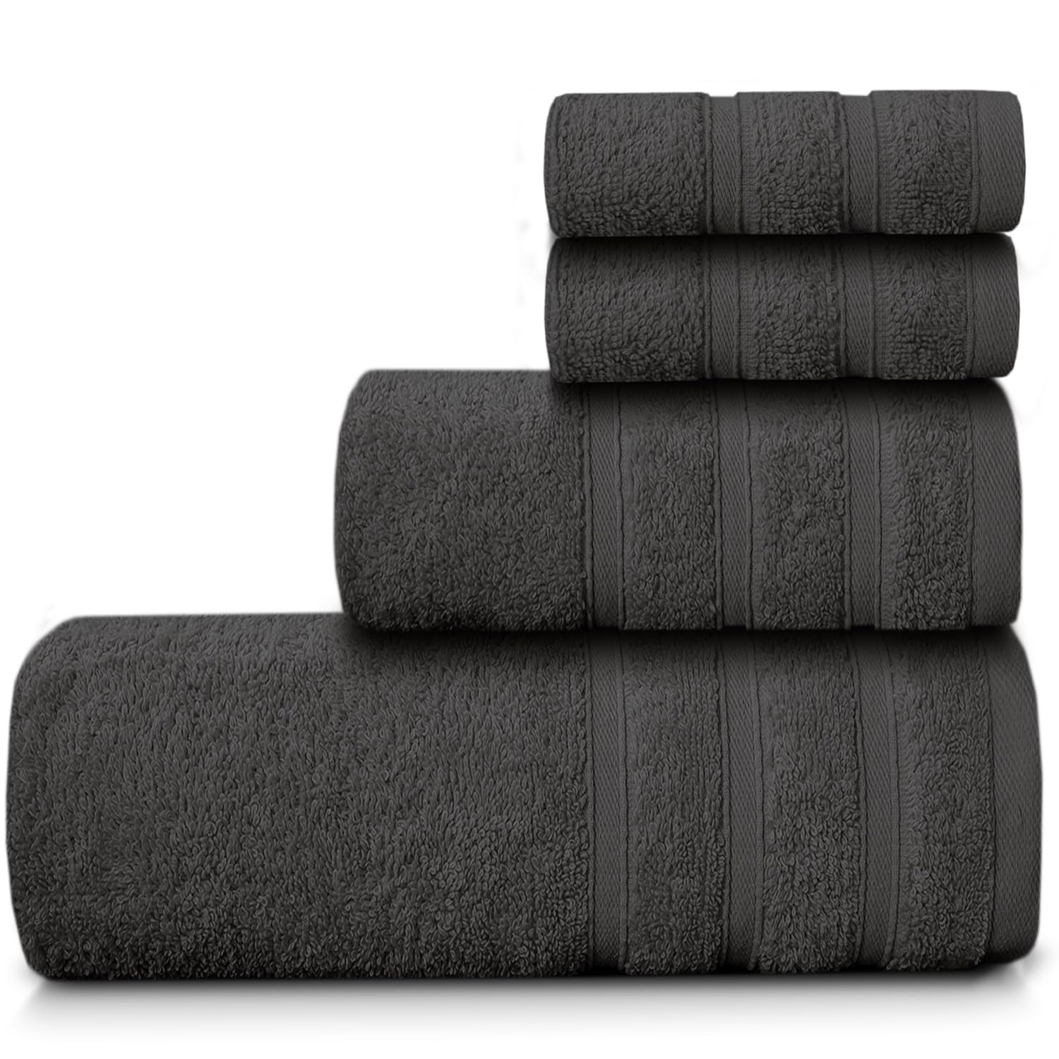 Casabella Grey 100% Egyptian Cotton Towel Bale - 8 Pieces - 550 Gsm Xlarge Sizes_grey_4 Pieces Set