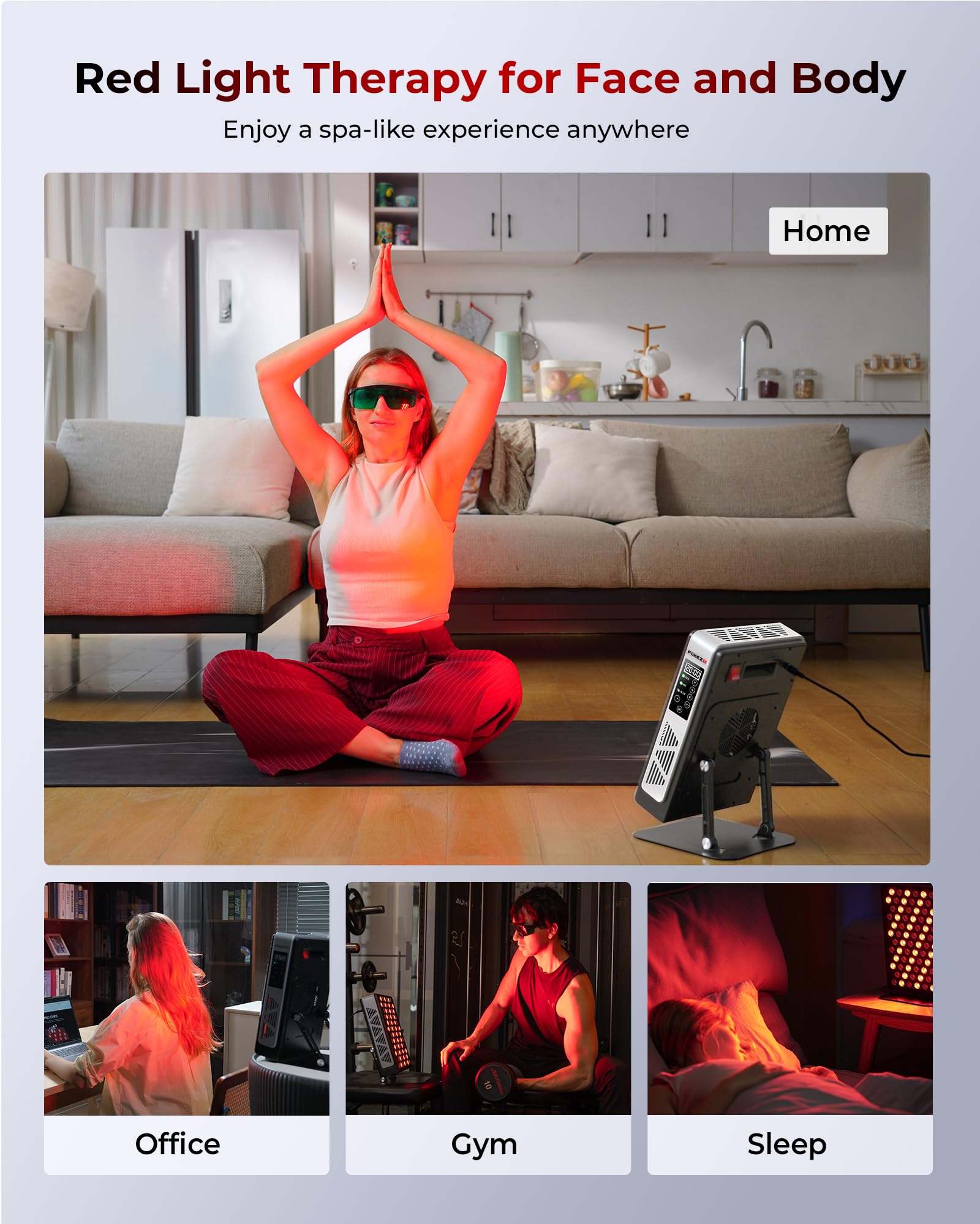 FliKEZE Infrarotlampe, 7 Wellenlängen, 78 LEDs Tri- & Quad-Chip, 460-880nm, Red Light Therapy, Schmerzlinderung, Muskelregeneration, Energieboost, Verstellbarer Ständer, Rotlichttherapie Panel