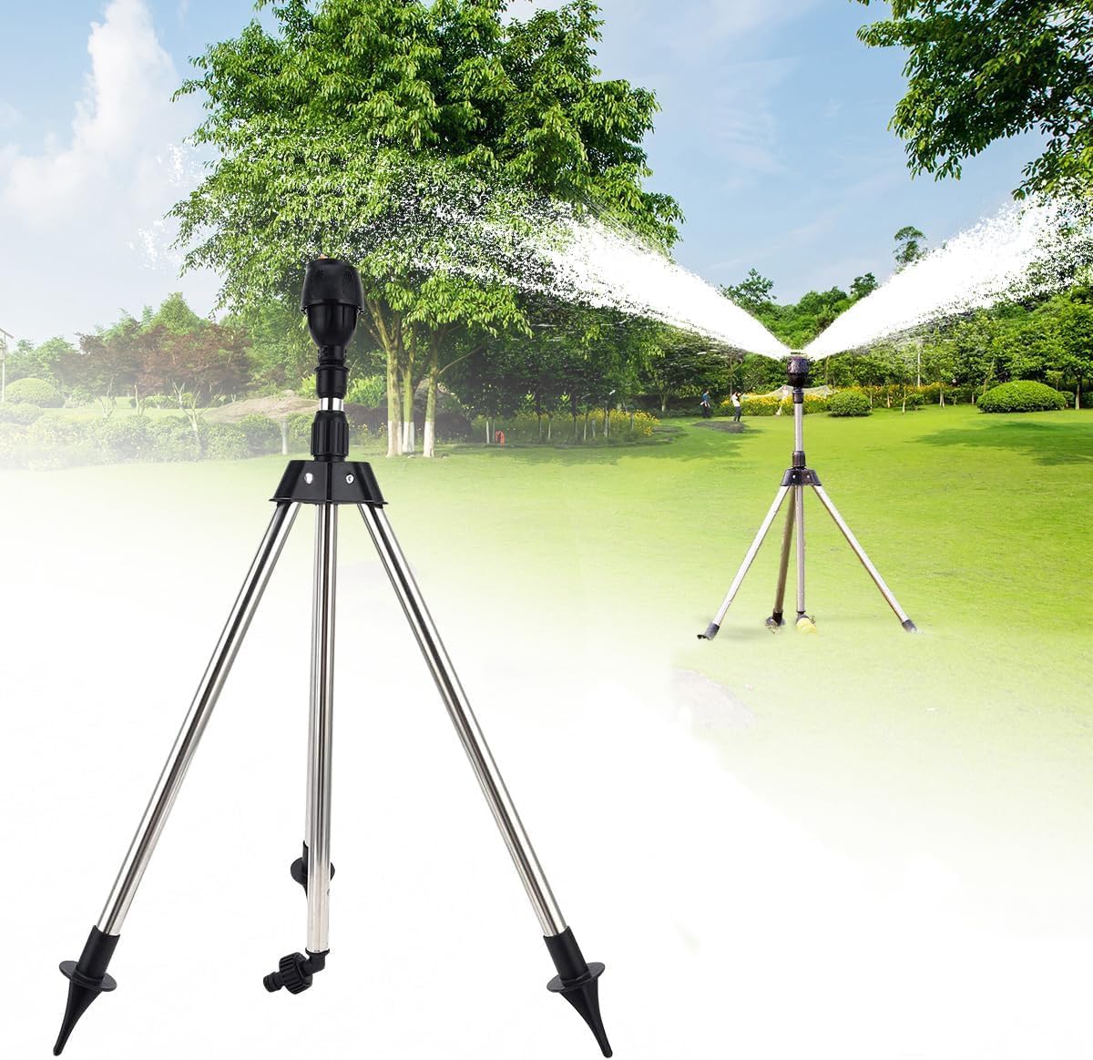 Aspersores de jardín para césped, aspersor de agua de 360° para un riego agrícola eficiente, nuevo diseño 2026 para un fácil riego del césped y cuidado del jardín