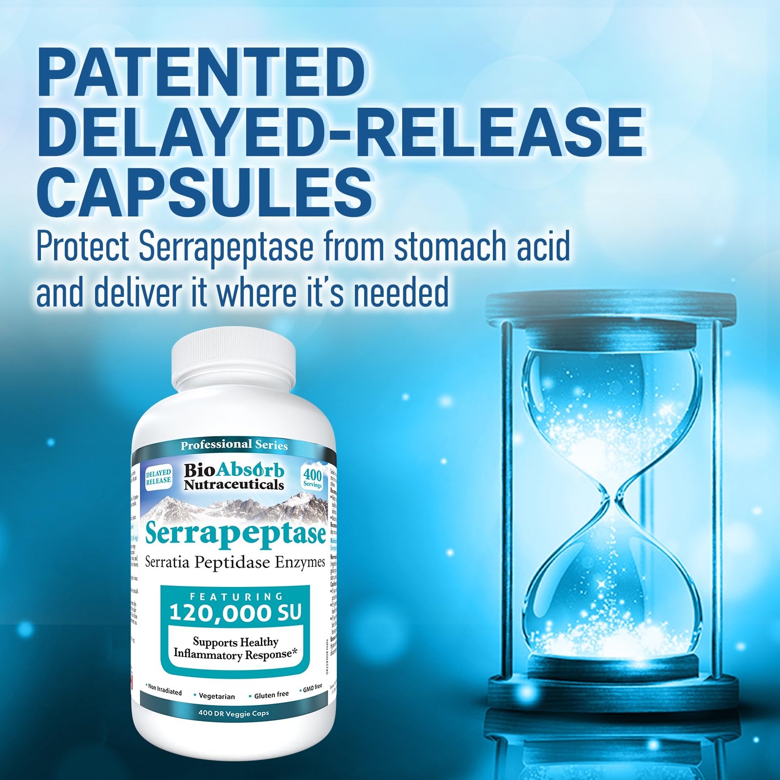 Bio Absorb Serrapeptase Supplement 120000 SPU High Potency Delayed Release — Amazon image 3