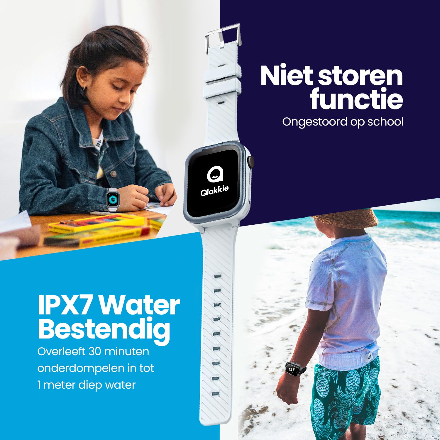 Qlokkie GPS Horloge kind - Smartwatch kinderen