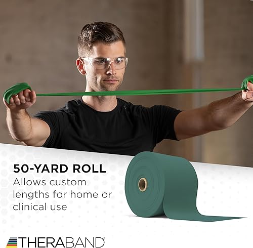 Miniatura 5 de THERABAND Resistance Band 50 Yard Roll Non-Latex Professional Elastic Stretch Bands for Upper  Lower Body Exercise Workouts Physical Therapy Lower