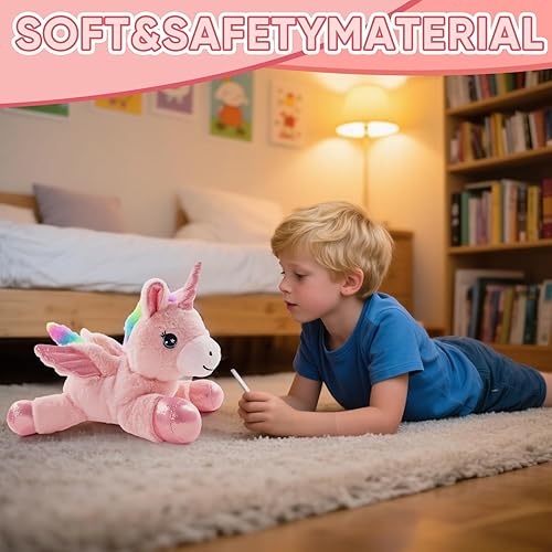 Miniatura 3 de Sew Butiful Unicornio de Peluche, 12 pulgadas30 cm, lindos peluches para niñas, conjunto de juguetes de peluche suave para unicornio de cumpleaños,