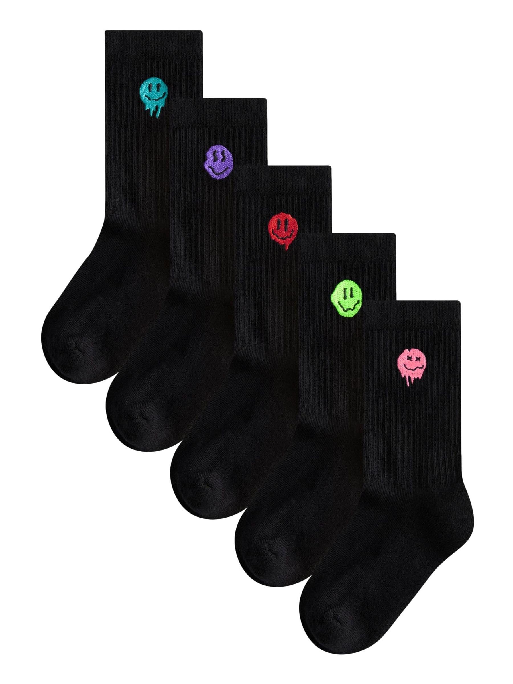 NEXT Jungen Socken mit gepolstertem Fußbett, 5er-Pack 19-40