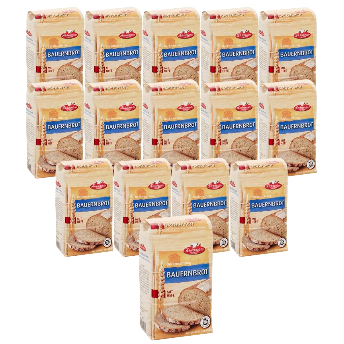 BIELMEIER KÜCHENMEISTER Brotbackmischung Bauernbrot 15 Stück á 500g Jeden Tag frisches Brot genießen Made in Baden-Württemberg