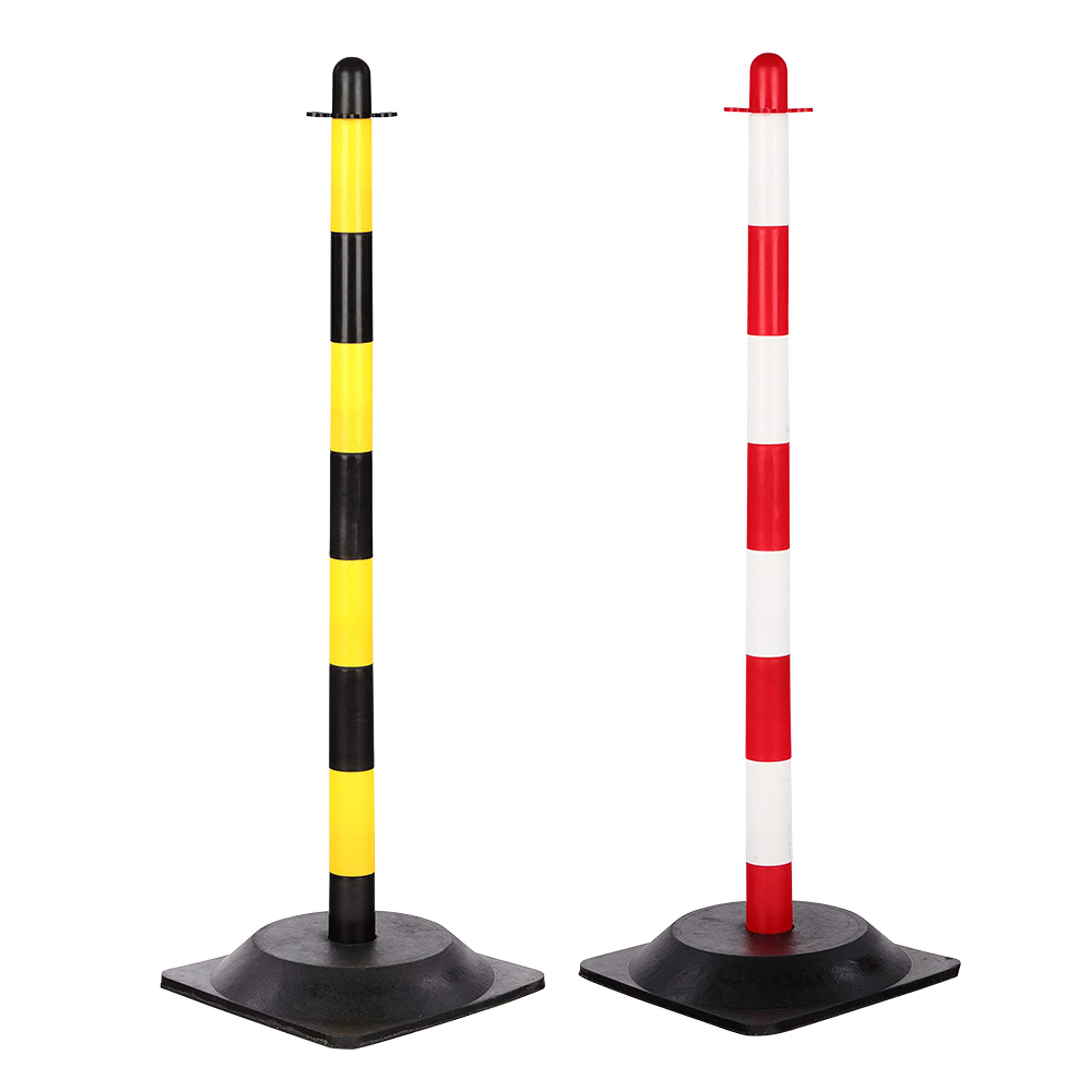 0004373 avec 6 poteaux de plastique, avec 6 bases Écuries et 10 Mètres de chaîne de signalisation avec connecteurs. Tout en couleur BLANCO-ROJO