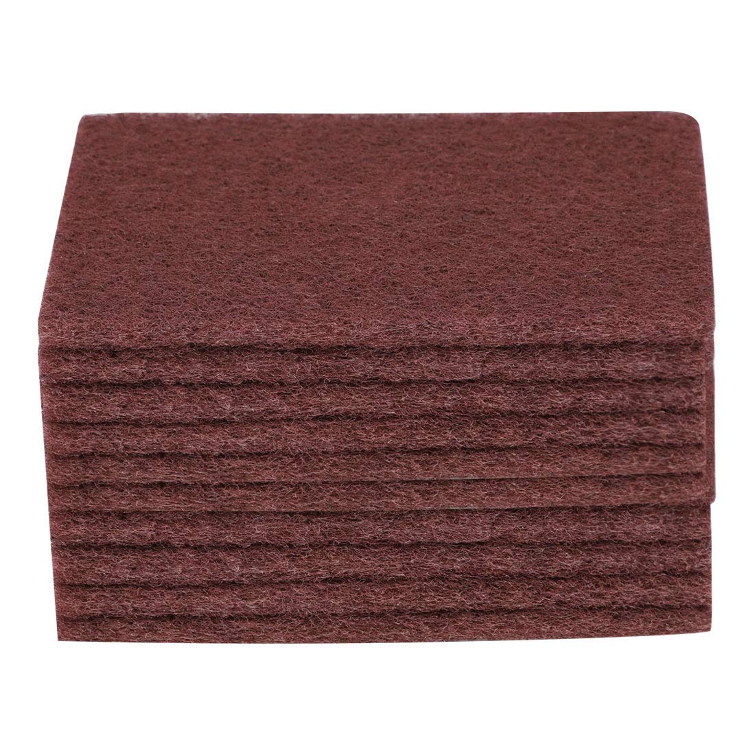 RABBIT ® 10pcs Scouring Pad Non-Scratch Scouring Sponge Scrub Pads 6"x4.5" for Scouring Kitchen, Dishwashing, Brown-image-6