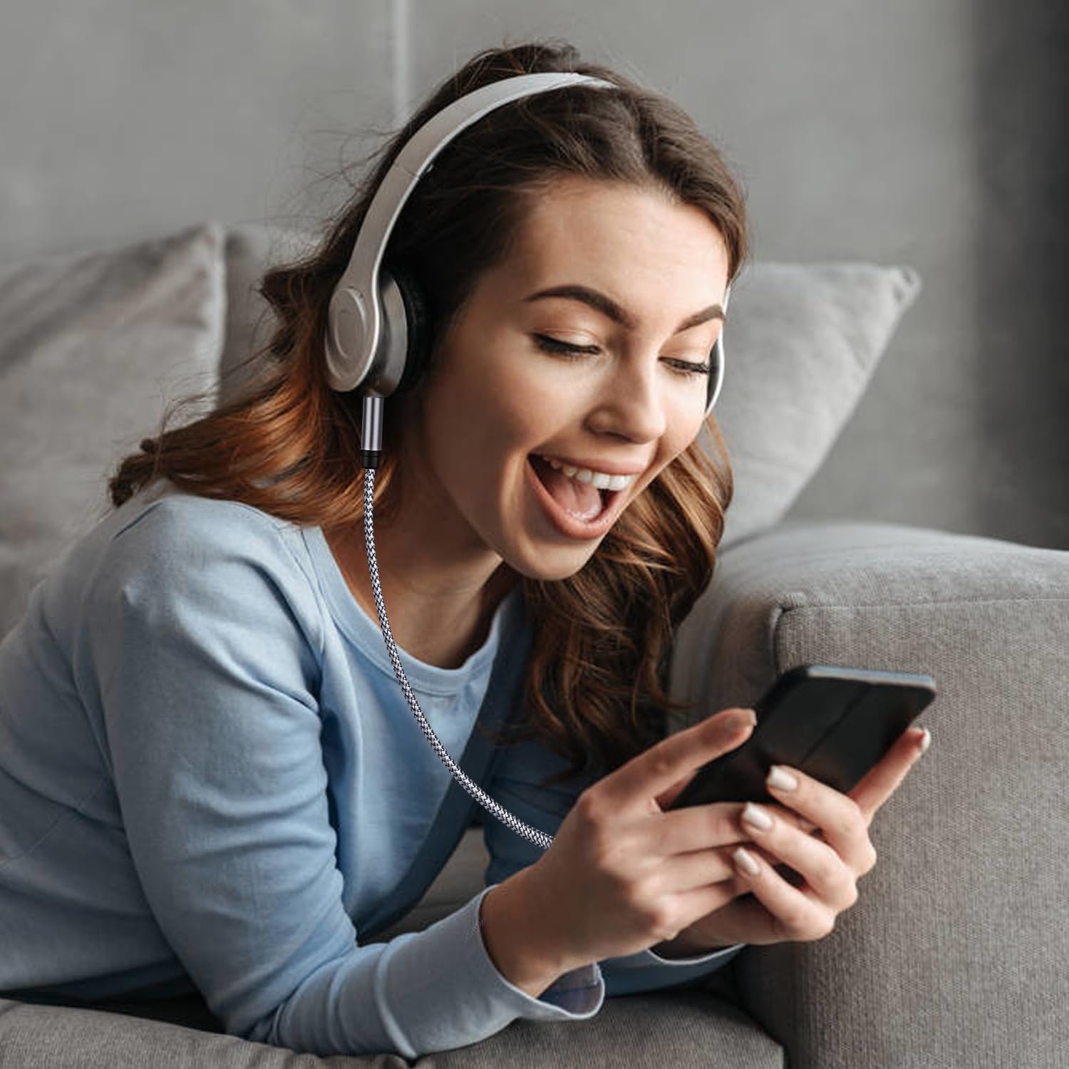 Câble d'extension Audio, câble Audio auxiliaire stéréo 3,5 mm mâle vers Femelle, Cordon Jack stéréo pour téléphones, Casques, Haut-parleurs, tablettes, lecteurs MP3 et Plus Encore. 3Ft/1M Argenté