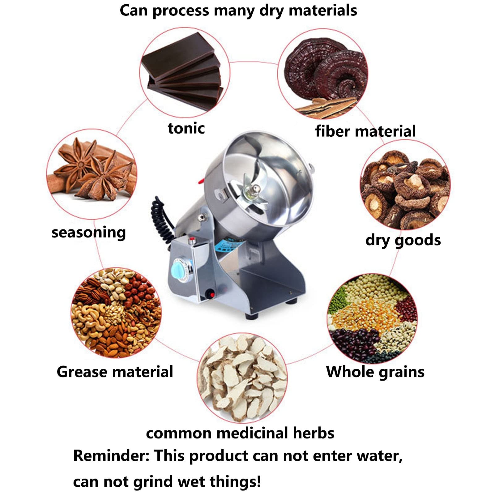 700 G Commerciale Macinacereali Elettrico Tipo Oscillante Macina Erbe Aromatiche Acciaio Inossidabile Mulino Di Cereali Per Macinare Cereali Spezie Fagioli Noce Macchina Per Polvere Medica Di Famiglia