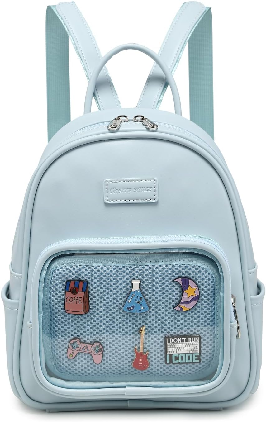 RAINBOW SMILE Kawaii Ita Bag - Clear Window Pin Display Backpack Purse for Anime Pins Display