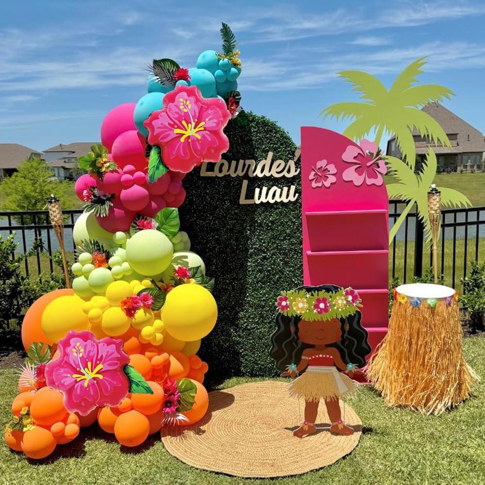 Balony foliowe z motywem tropikalnego hibiskusa, 60 cm, różowy kwiat hibiskusa, balon na magiczny motyw, hawajski flaming, lato, Luau Aloha, dekoracje na przyjęcie urodzinowe