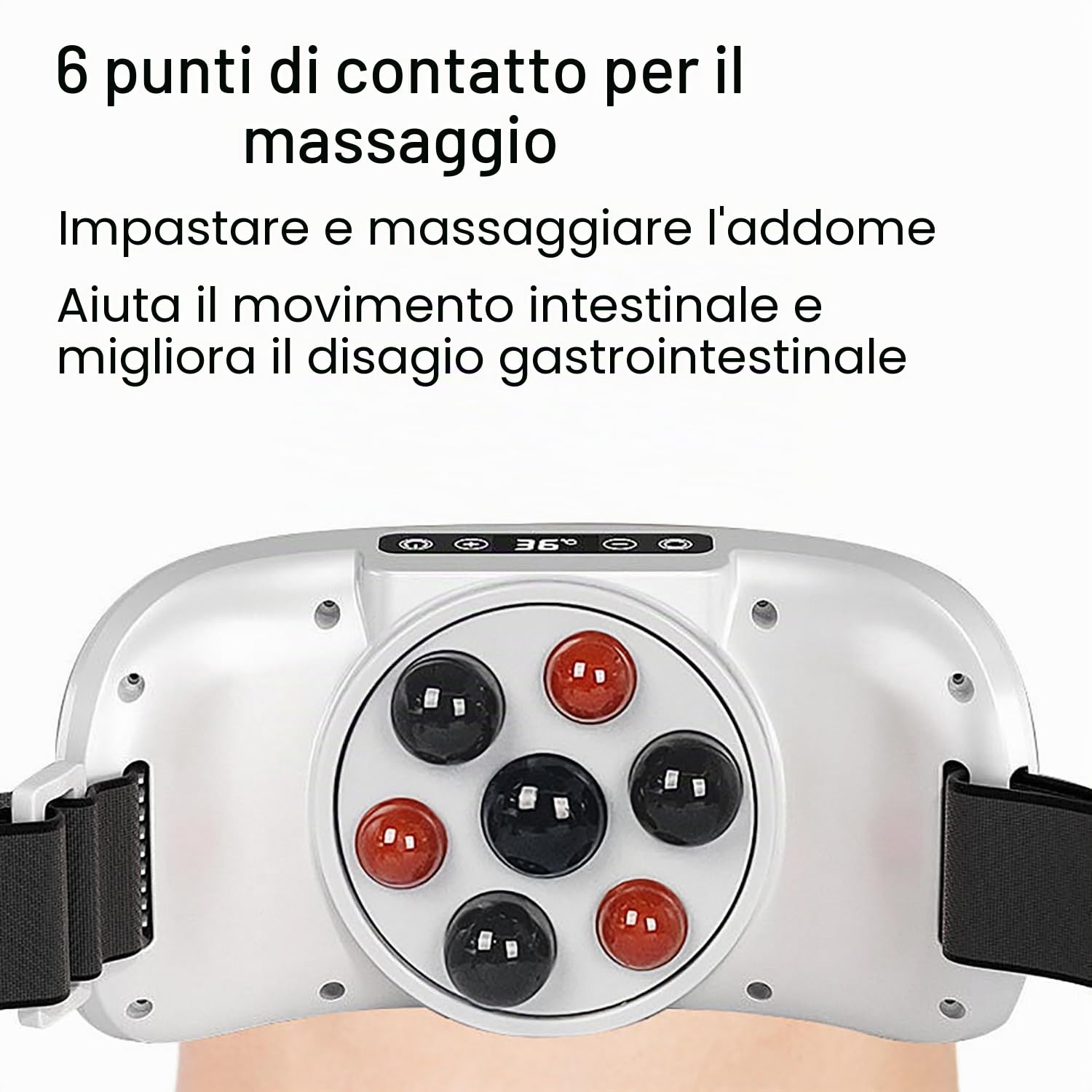 Massaggiatore addominale elettrico per appiattire la pancia, strumento per impastare la pancia con 3 modalità di massaggio, potenza visualizzata, sollievo dal dolore per schiena, collo e gambe