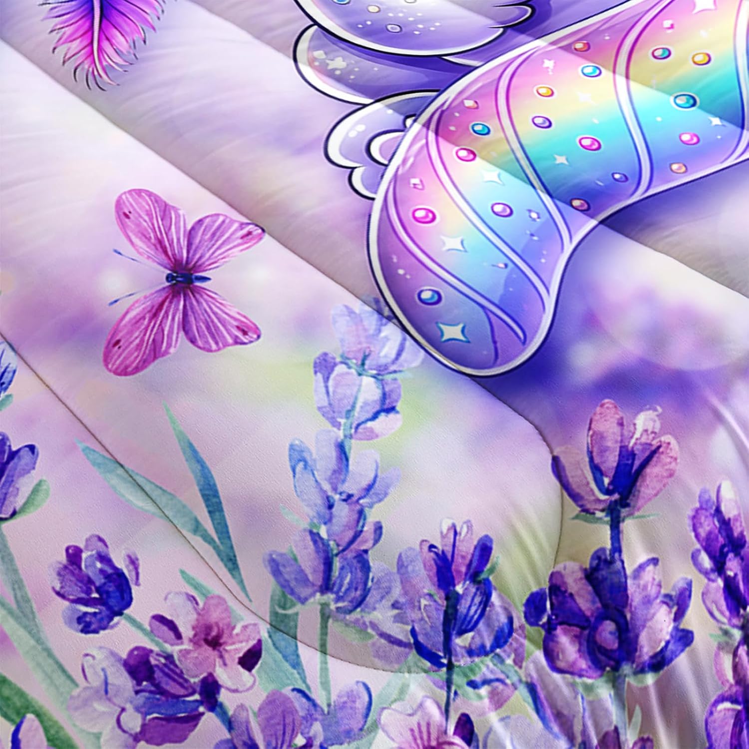 Cute Axolotl Kids Comforter Sets Full Size with 2 Pillowcases.