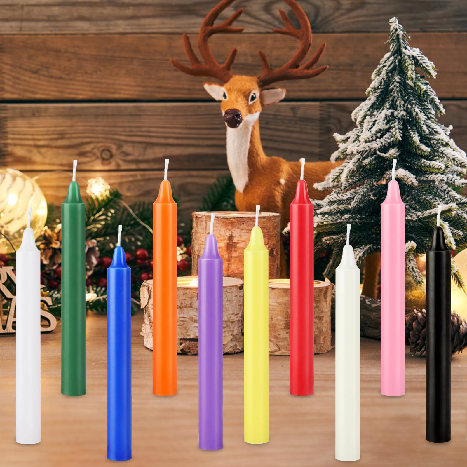 Spell Candles 100 Pack Bulk - 4 Inch Colored Mini Taper Candles for Rituals, Witchcraft & Wiccan Altar, Unscented Candles Compatible with Chime Holders, Prayer, Meditation, Birthday Decor