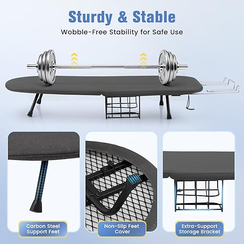 Miniatura 5 de Tabla de planchar de mesa, pequeña tabla de planchar plegable con soporte de hierro, mini tabla de planchar portátil para espacios pequeños, mesa de