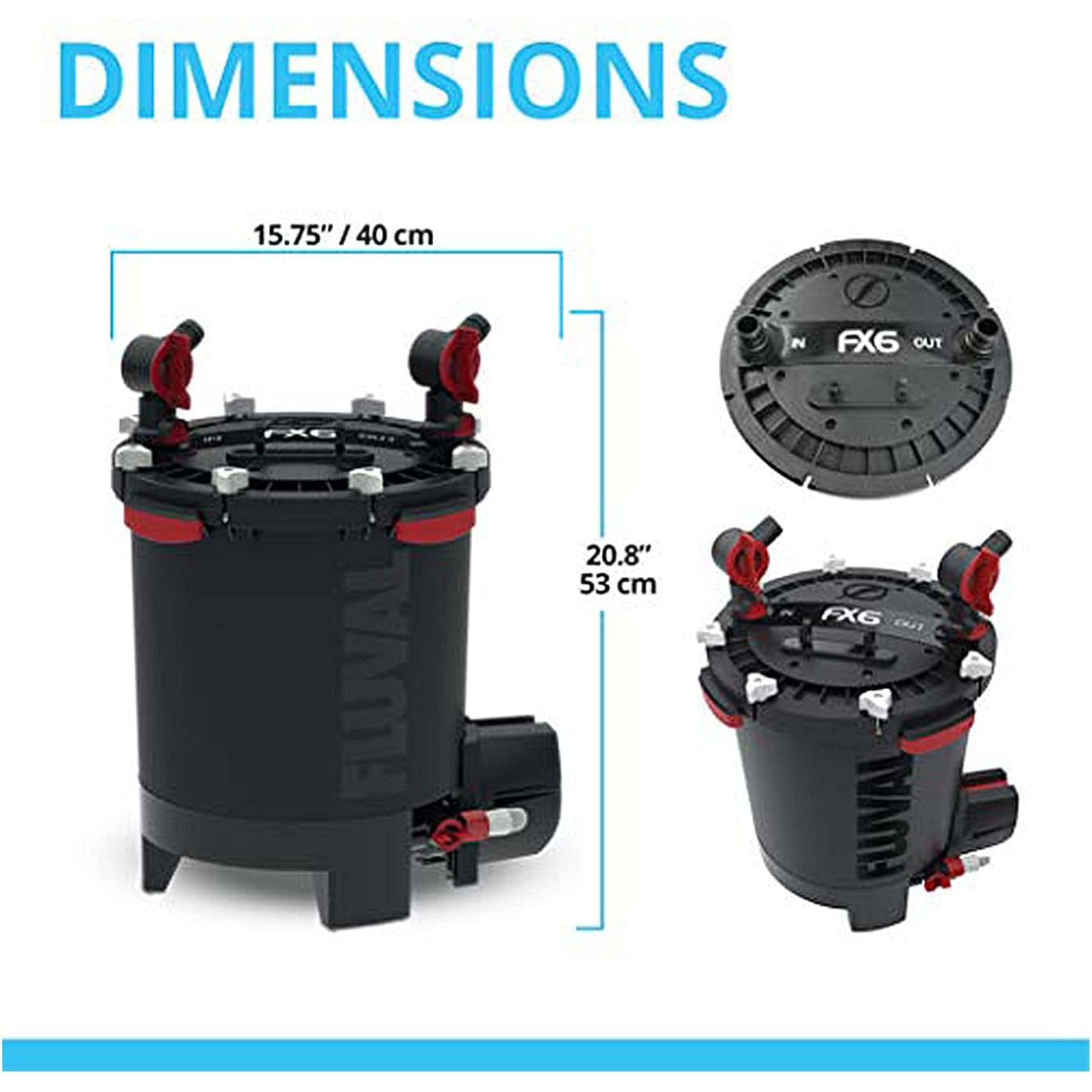 Fluval Filtre Extérieur pour Aquarium FX6 Débit Max 3500 L/H