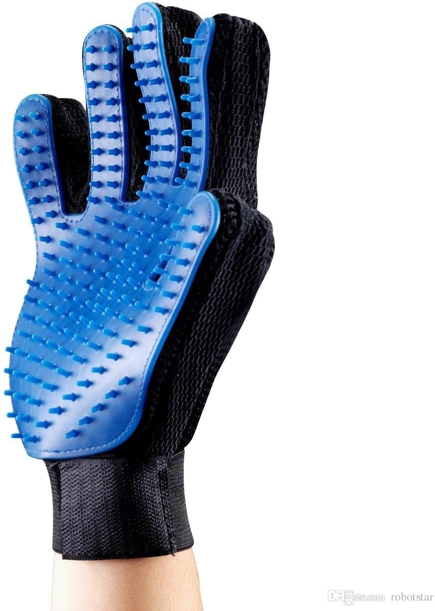 Elastix Pet Grooming Glove - Deshedding Brush - Pet Hair Remover - Cat Hair remover - Dog Hair Remover - Dog Cat Groomer - Pet Hair Comb Rubber Brush Pet - Pet Deshedding Tool
