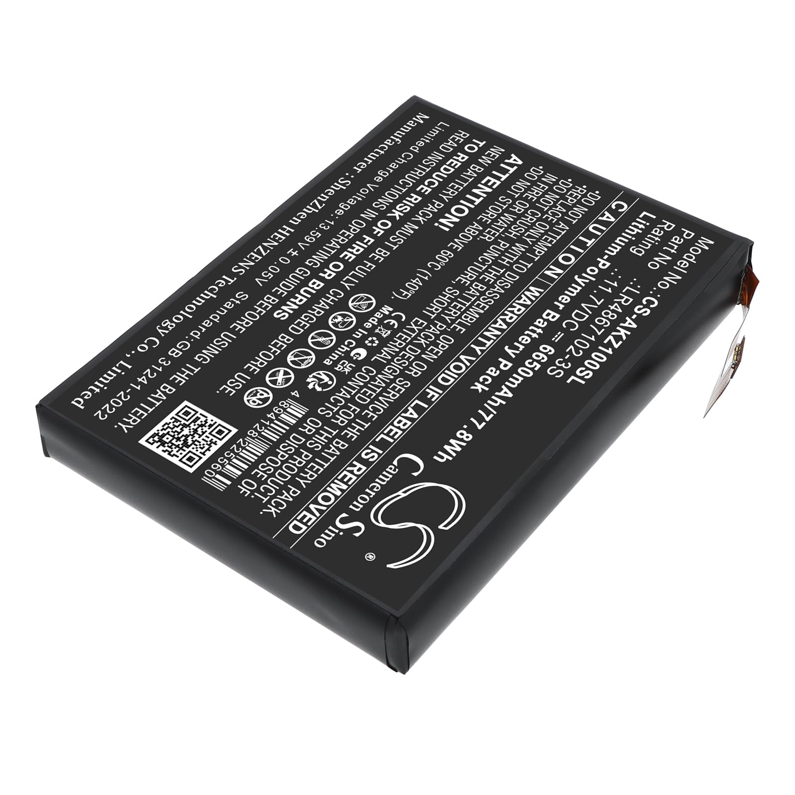 TECHTEK Bateria 6650mAh kompatybilny z [AOKZOE] A1 Pro, A1L, A2 zastępuje LR4867102-3S