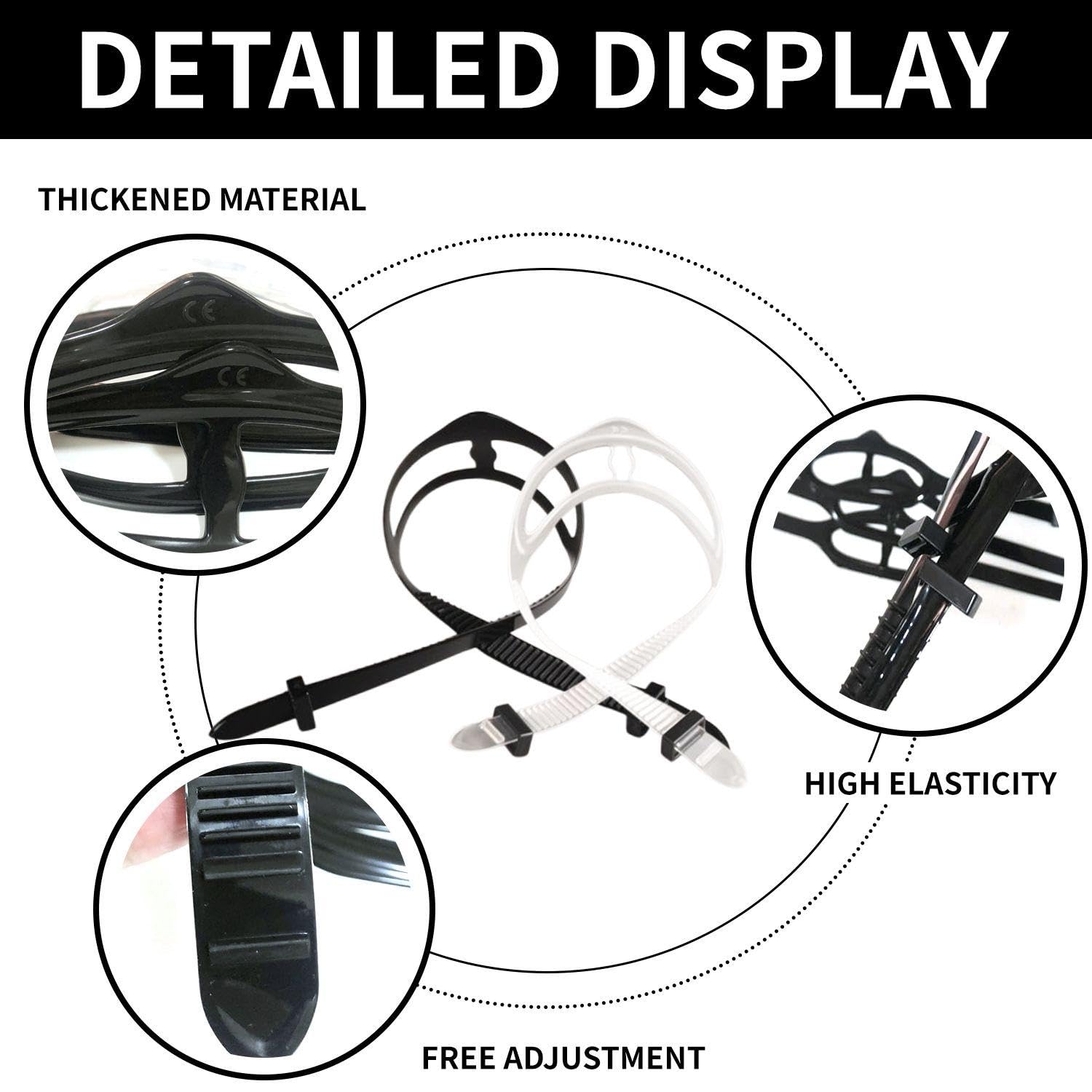 4 Pezzi Cinturini per Maschera Subacquea, Cinturini in Silicone per Maschera Subacquea, Cinturini di Ricambio per Occhiali Subacquei, Accessori per Occhiali Subacquei