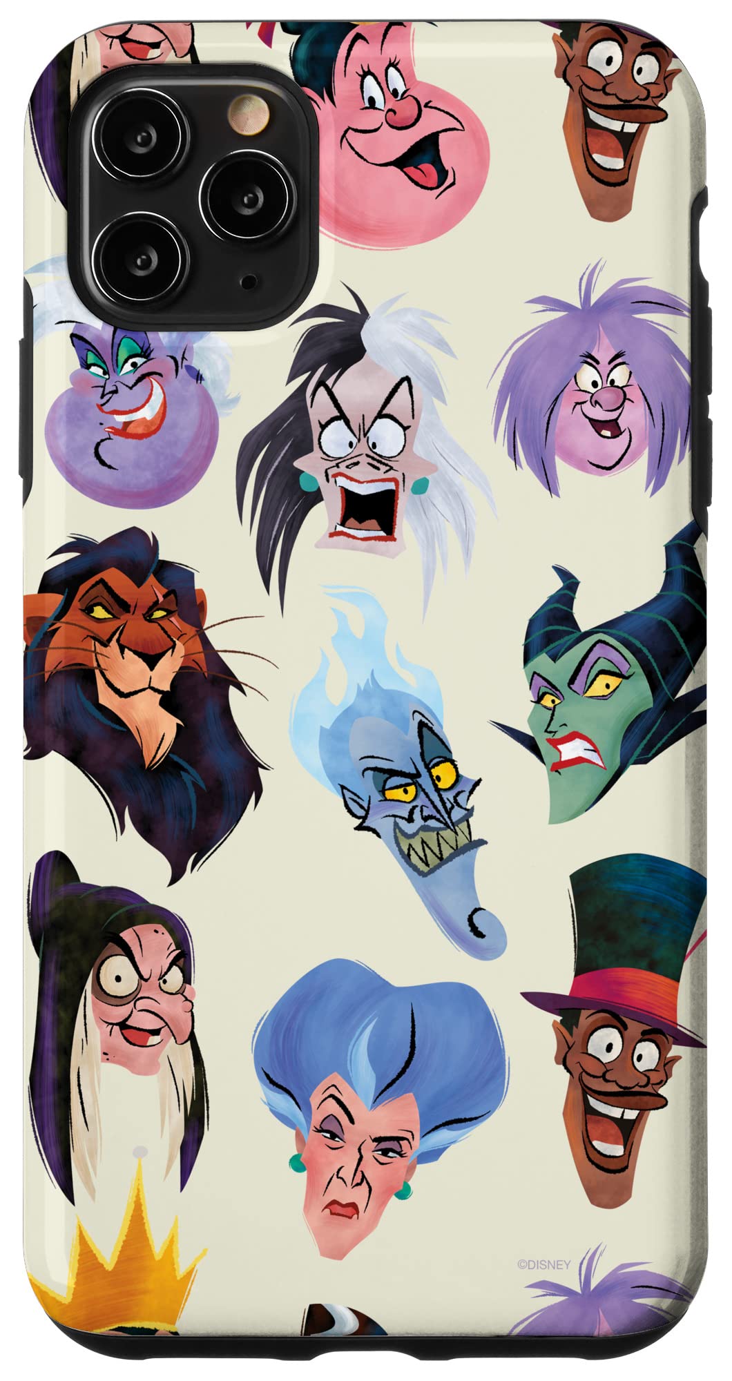 Coque iPhone 11 Pro Max Disney Villains évite rayures Vile Visages - 4
