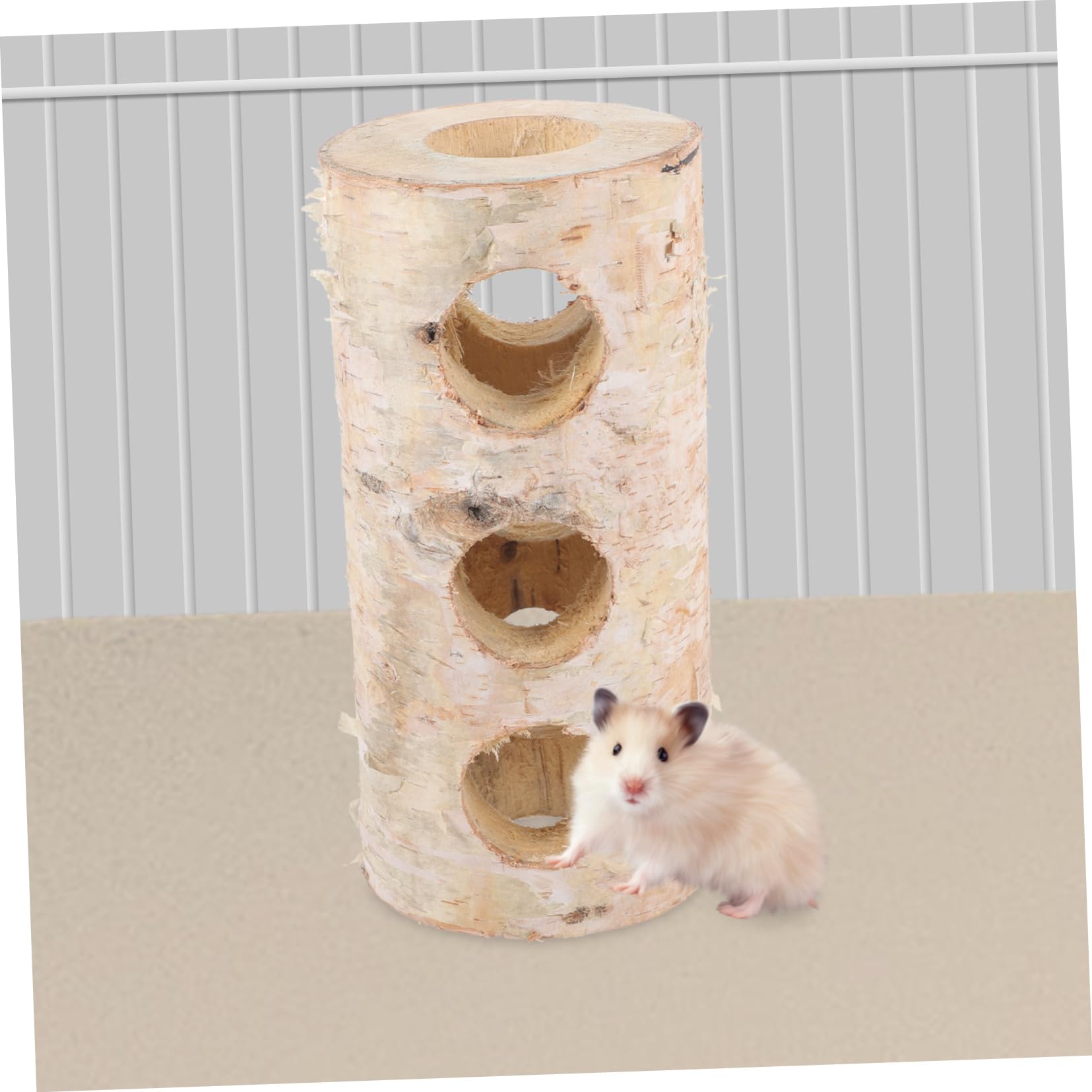 Handgefertigtes Hamstertunnel als Natürliches Versteck und Spielzeug für Kleine Haustiere in Beige als Schlafhöhle und Beschäftigung