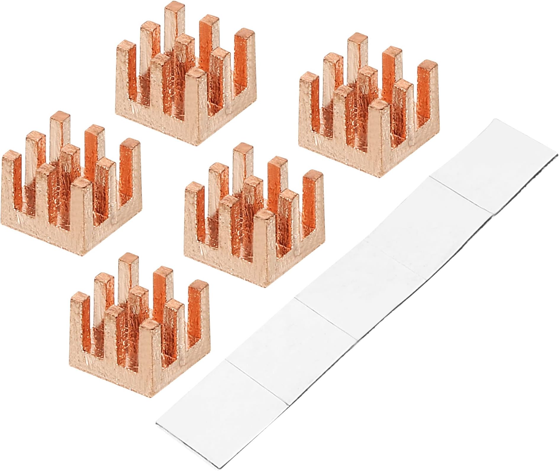 MECCANIXITY Copper Heatsink 6x6x5mm with Self Adhesive for IC Chipset Cooler Pack of 5