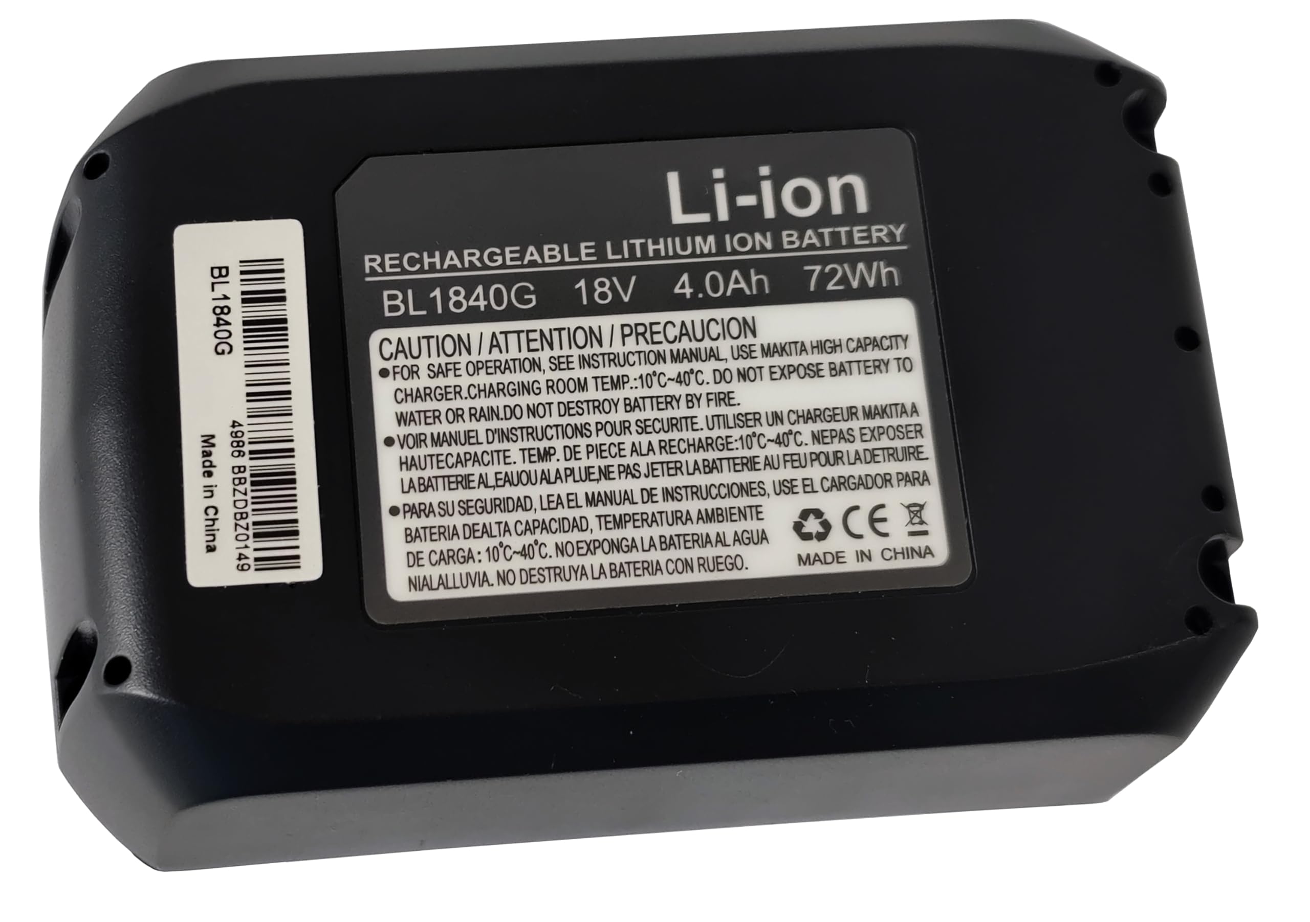 Batterie de Rechange pour Batterie Makita série G 18V 4,0Ah BL1813G, Batterie de Rechange pour Outils électriques HP457D, TD127D, JV183D, UR180D, UH522D, CL183D, DF457D