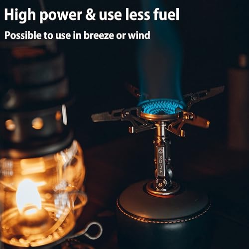 Miniatura 4 de CAMPINGMOON Estufa superior de recipiente portátil compacto plegable con micro regulador con 4Flex con encendedor XD-2F (plateado)